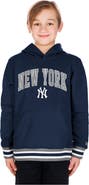 New Era Youth New Era Navy New York Yankees Knit Trim Pullover Hoodie