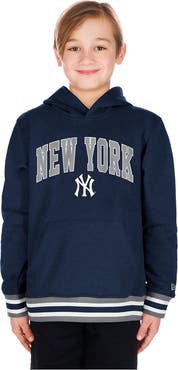 New Era Youth New Era Navy New York Yankees Knit Trim Pullover Hoodie