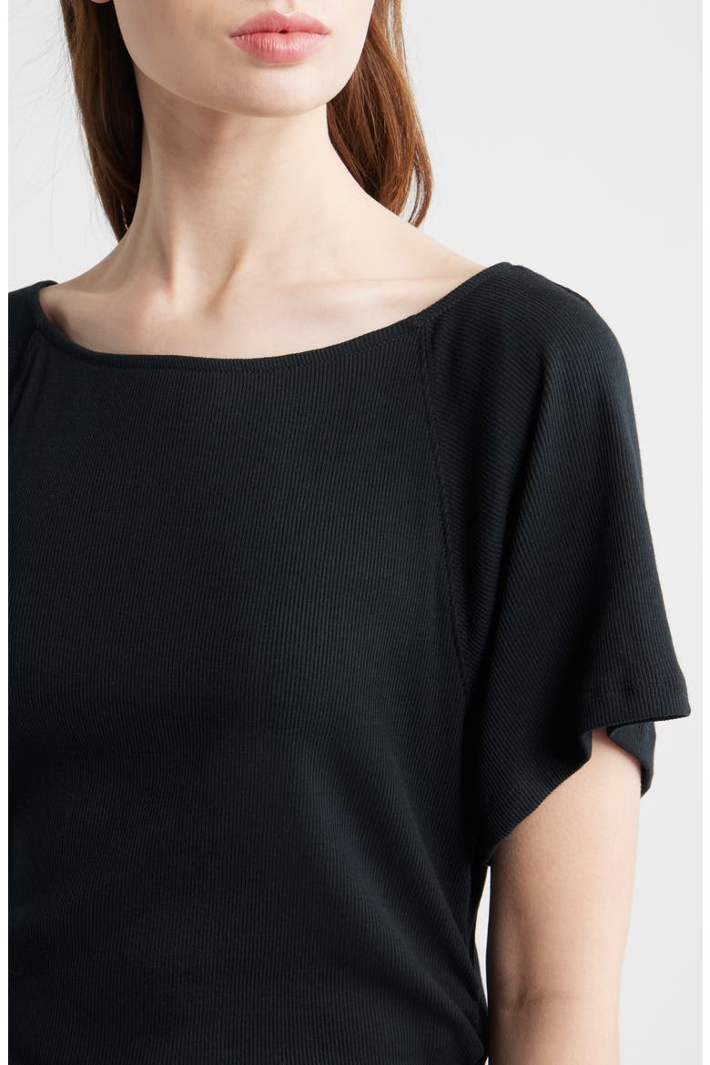 Lucy Off-the-Shoulder T-Shirt, Alternate, color, BLACK