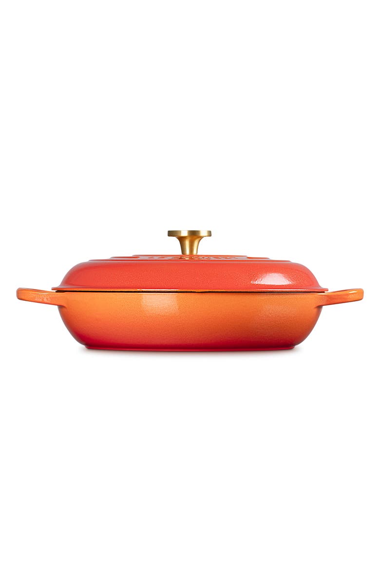 Le Creuset Signature Enameled Cast Iron Covered Braiser, Alternate, color, Flamme Doree