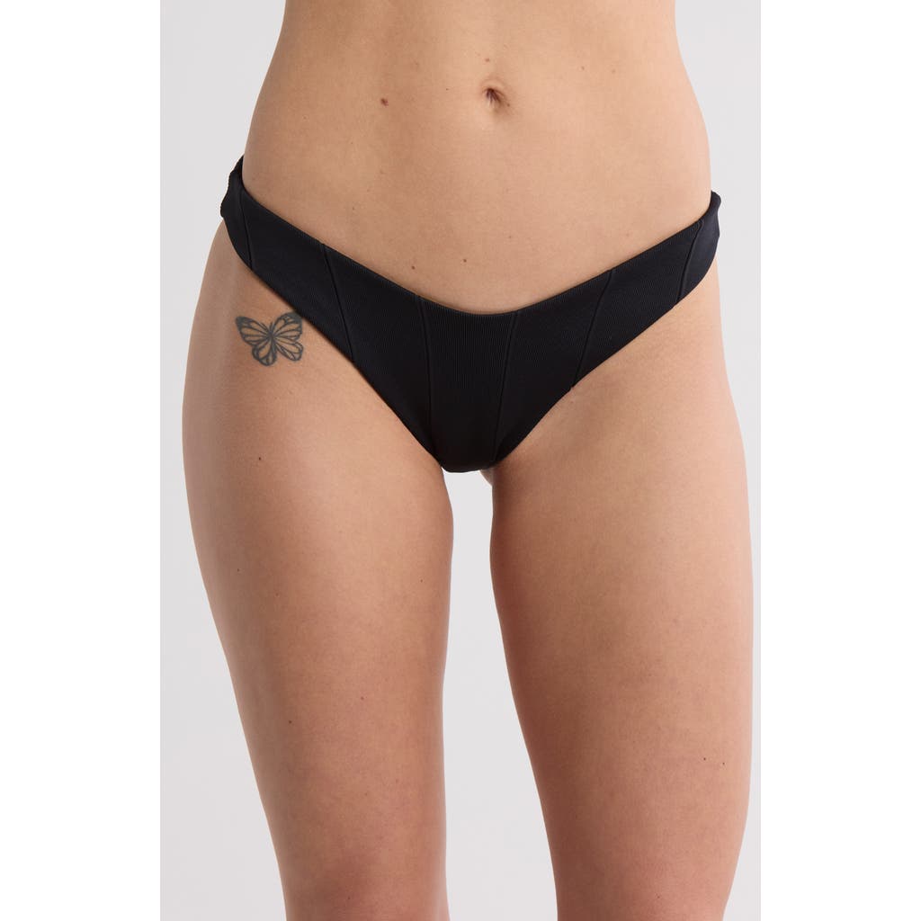 Maaji Splendour Reversible High Leg Bikini Bottoms In Black