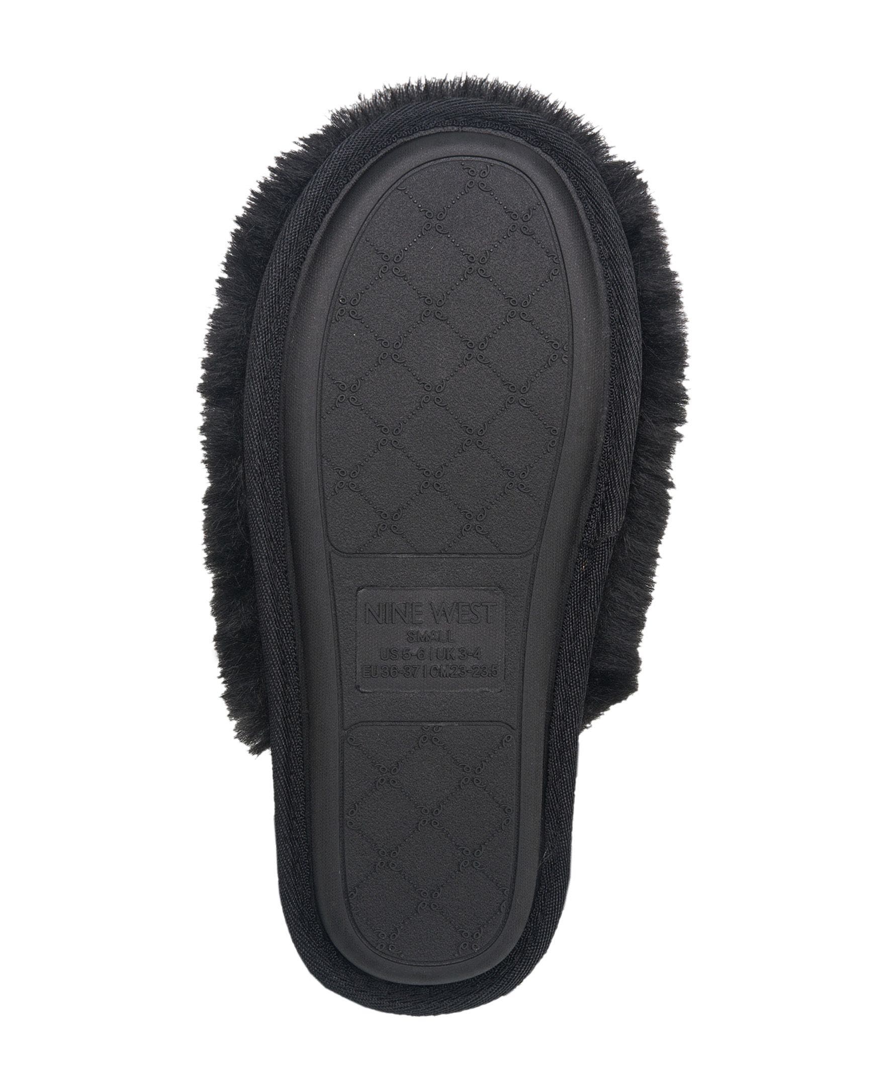 Faux Fur Closed Scuff Slipper, Alternate, color, Black