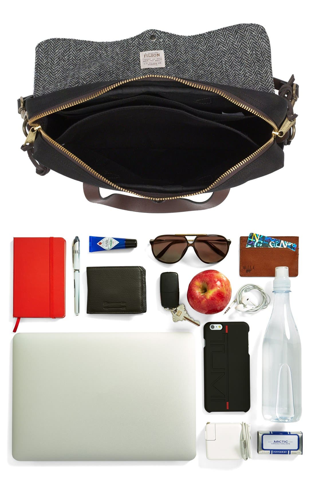 'Original' Twill Briefcase, Alternate, color, BLACK