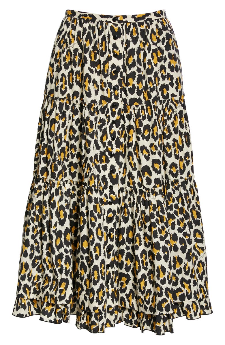 The Marc Jacobs The Prairie Leopard Print Midi Skirt, Alternate, color, 