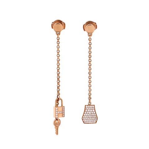 Kelly Clochette Drop Earrings 18K Rose Gold and Diamonds