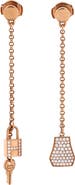 Pre-Owned Hermes Kelly Clochette Drop Earrings 18K Rose Gold and Diamonds