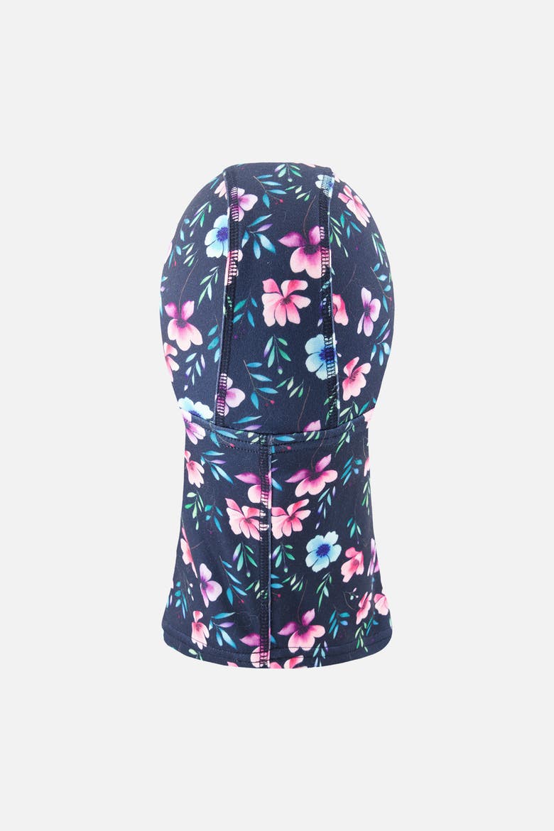 Brushed Jersey Floral Reflective Stretch Balaclava, Alternate, color, Blue Floral Print