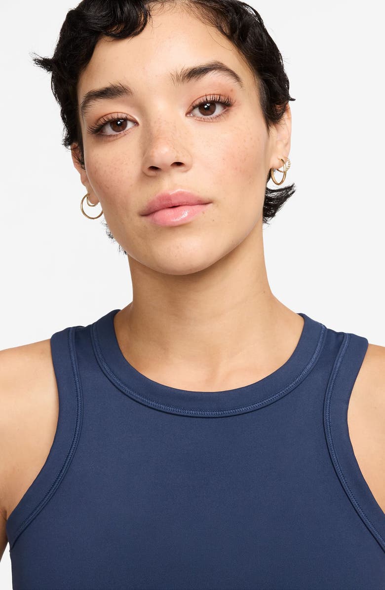 Nike One Fitted Dri-FIT Cropped Tank Top, Alternate, color, Midnight Navy