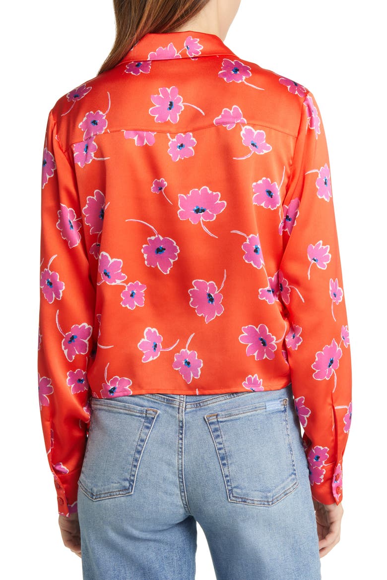 Lover Tie Front Shirt, Alternate, color, FORGET ME