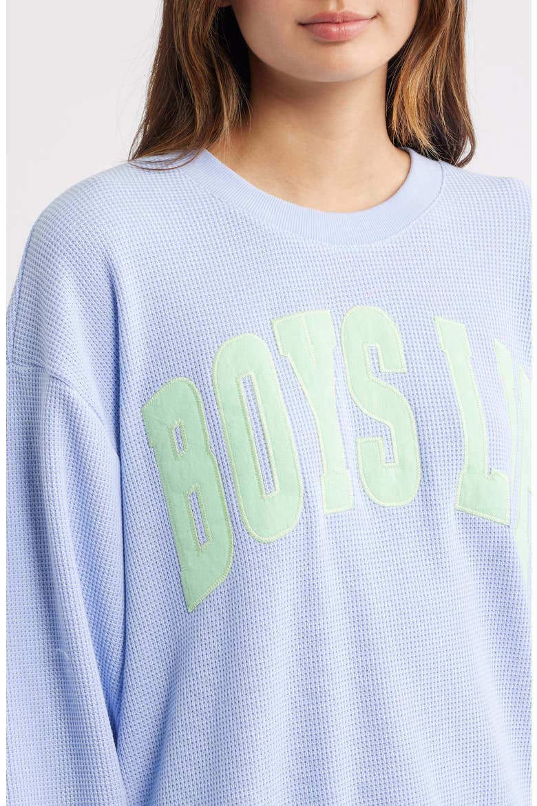Razzle Dazzle Graphic Waffle Sweatshirt, Alternate, color, LILAC