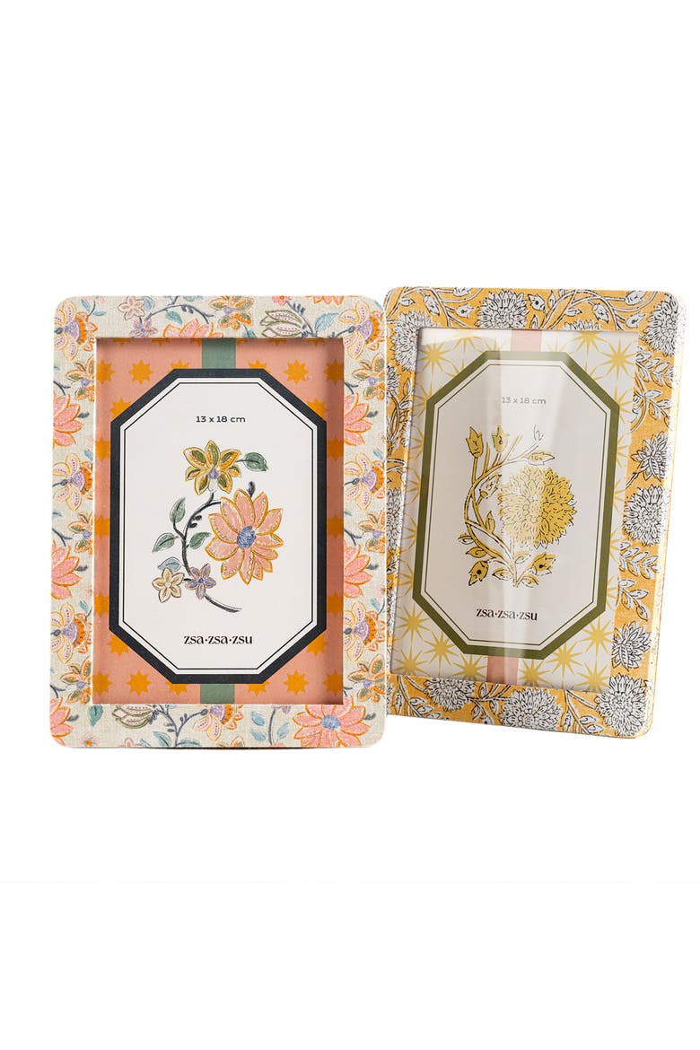 Noida Printed Frame 7X9 In, Alternate, color, Yellow