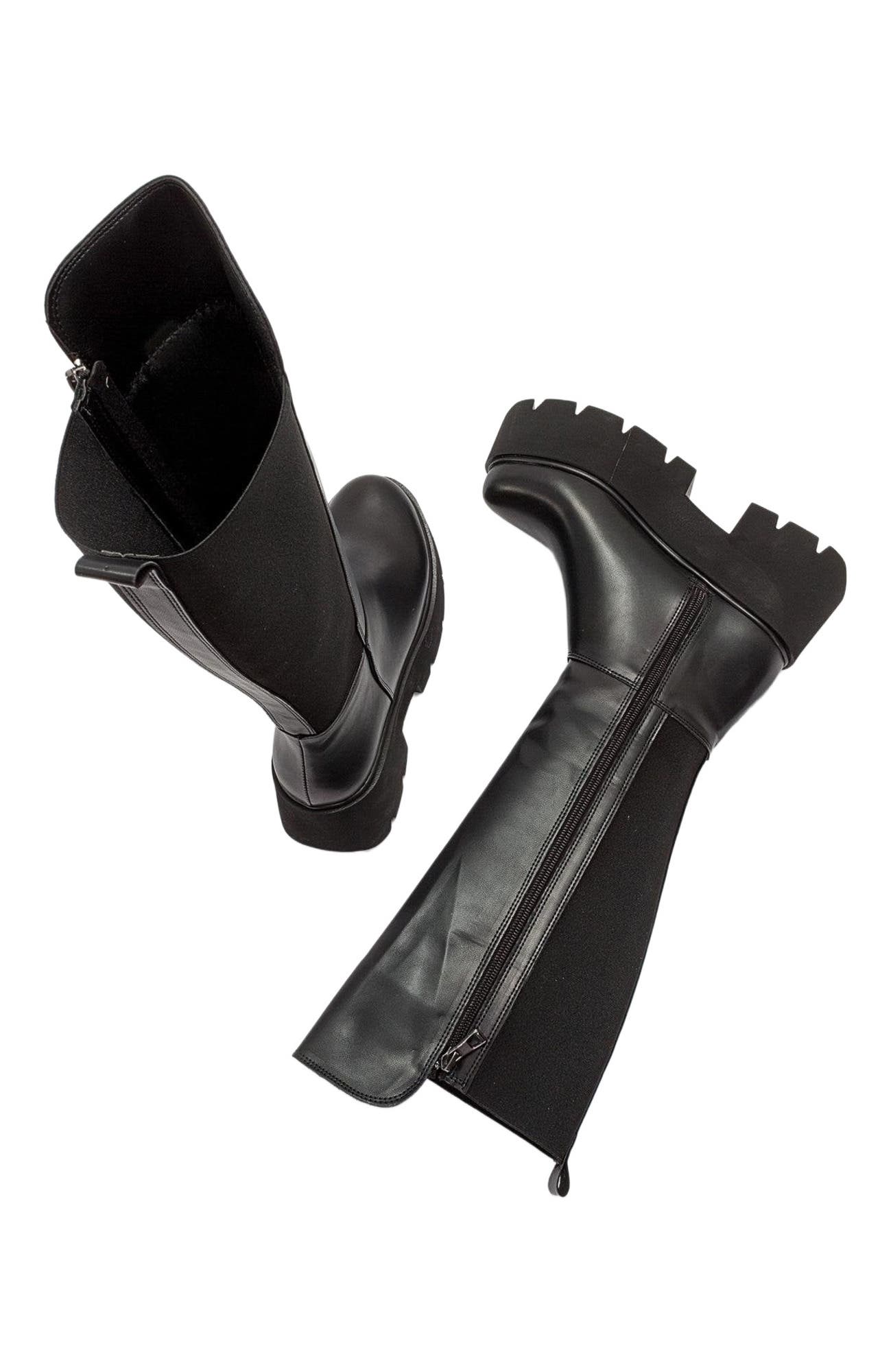 Prologue Shoes Solo Platform Boot, Alternate, color, Black Faux Leather