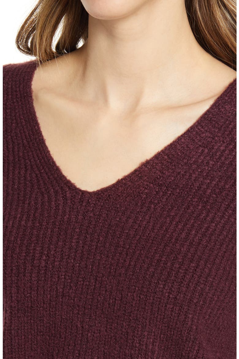 Balloon Sleeve Sweater, Alternate, color, BURGUNDY STEM
