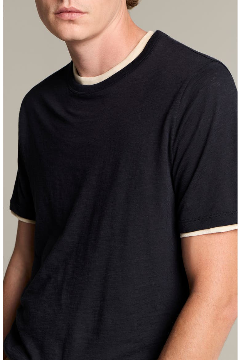 Fine Slub Layered Look Pima Cotton T-Shirt, Alternate, color, COASTAL/ SMOCK WHITE