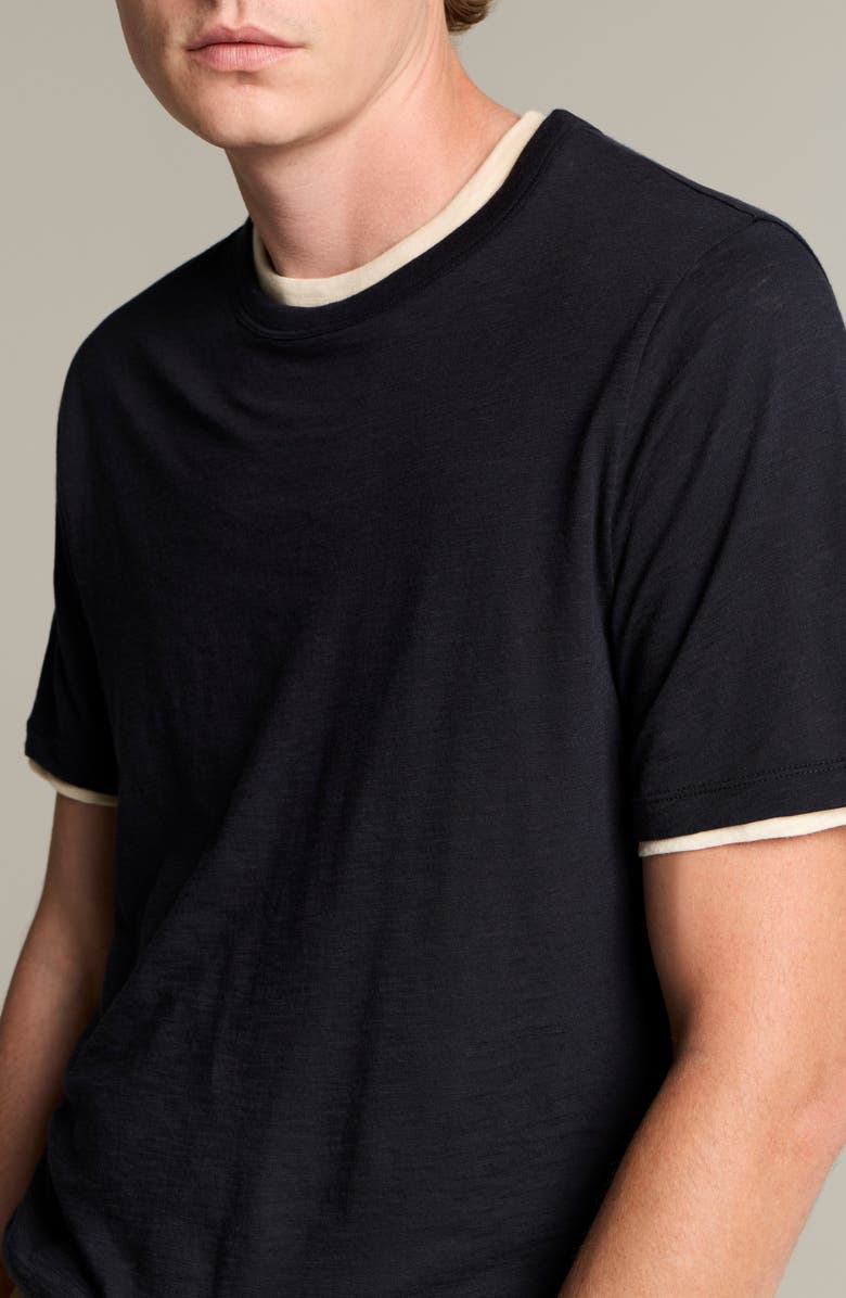 Vince Fine Slub Layered Look Pima Cotton T-Shirt, Alternate, color, 
