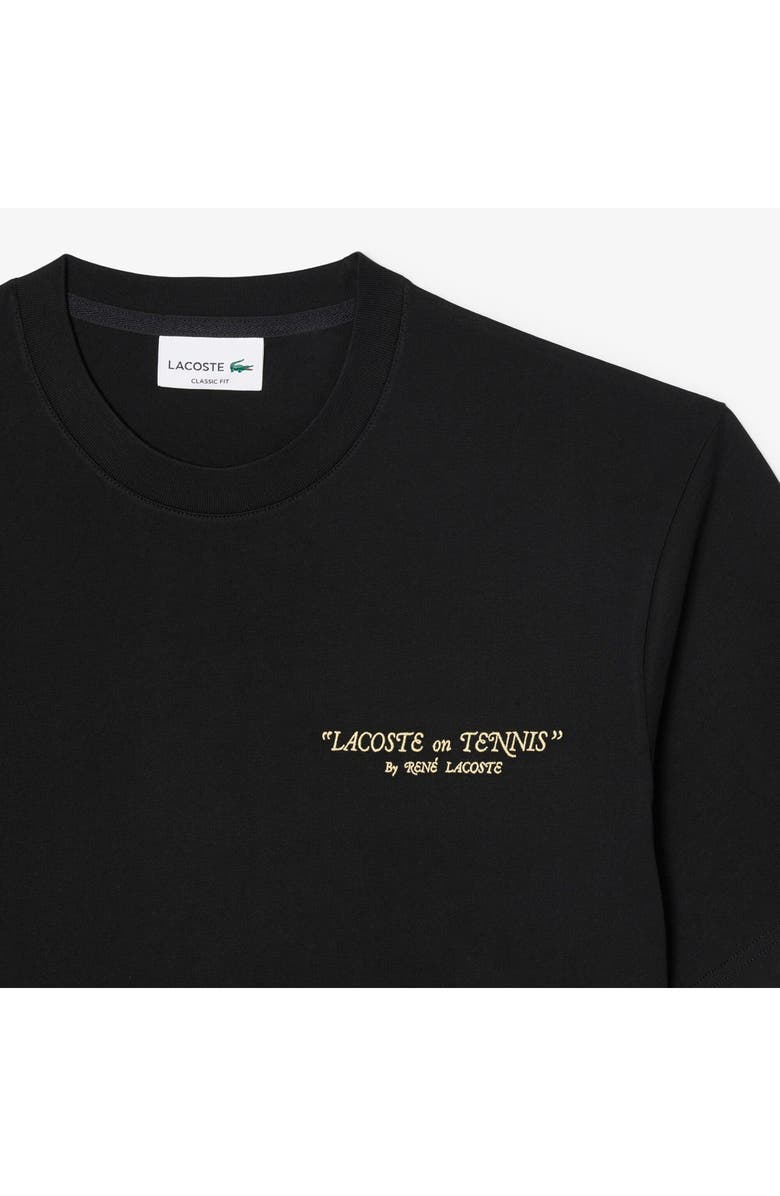 Lacoste Core Originals Embroidered Cotton Graphic T-Shirt, Alternate, color, Black