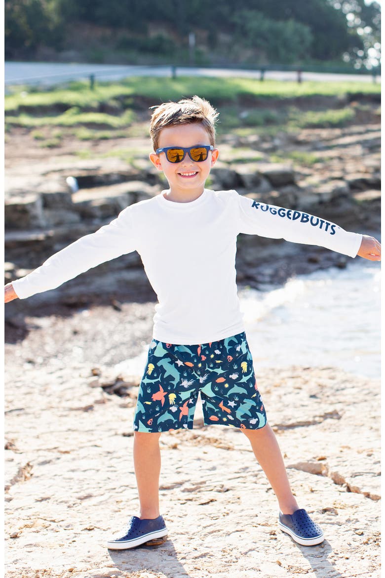Under the Sea Two-Piece Rashguard Swimsuit, Alternate, color, WHITE