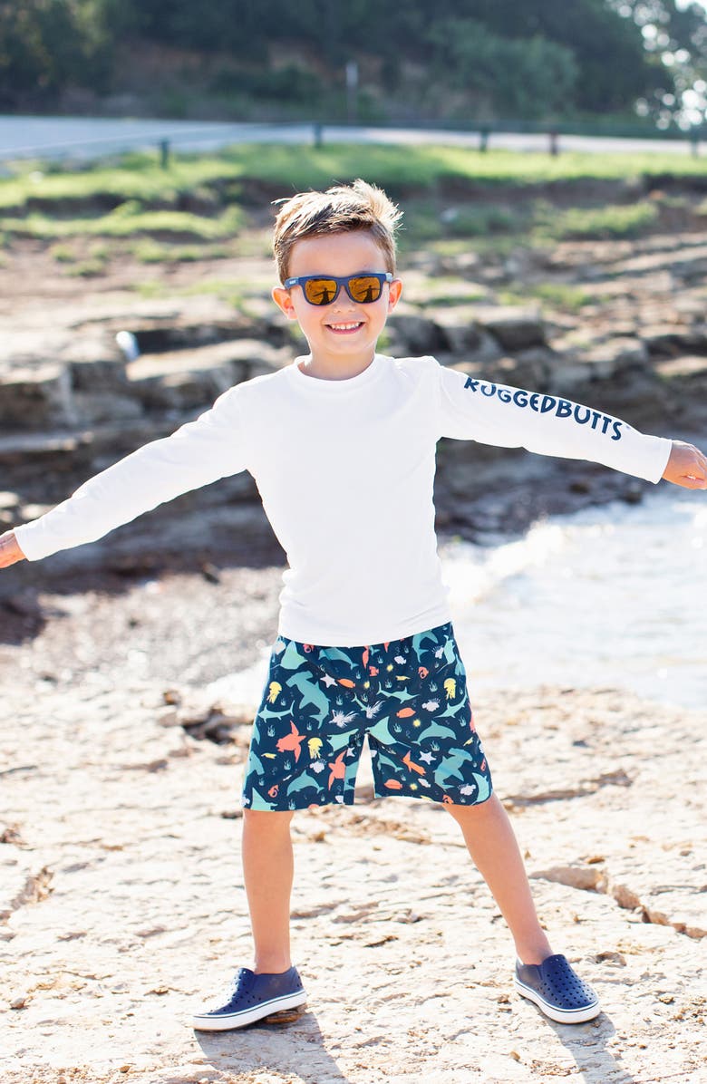 RuggedButts Under the Sea Two-Piece Rashguard Swimsuit, Alternate, color, 