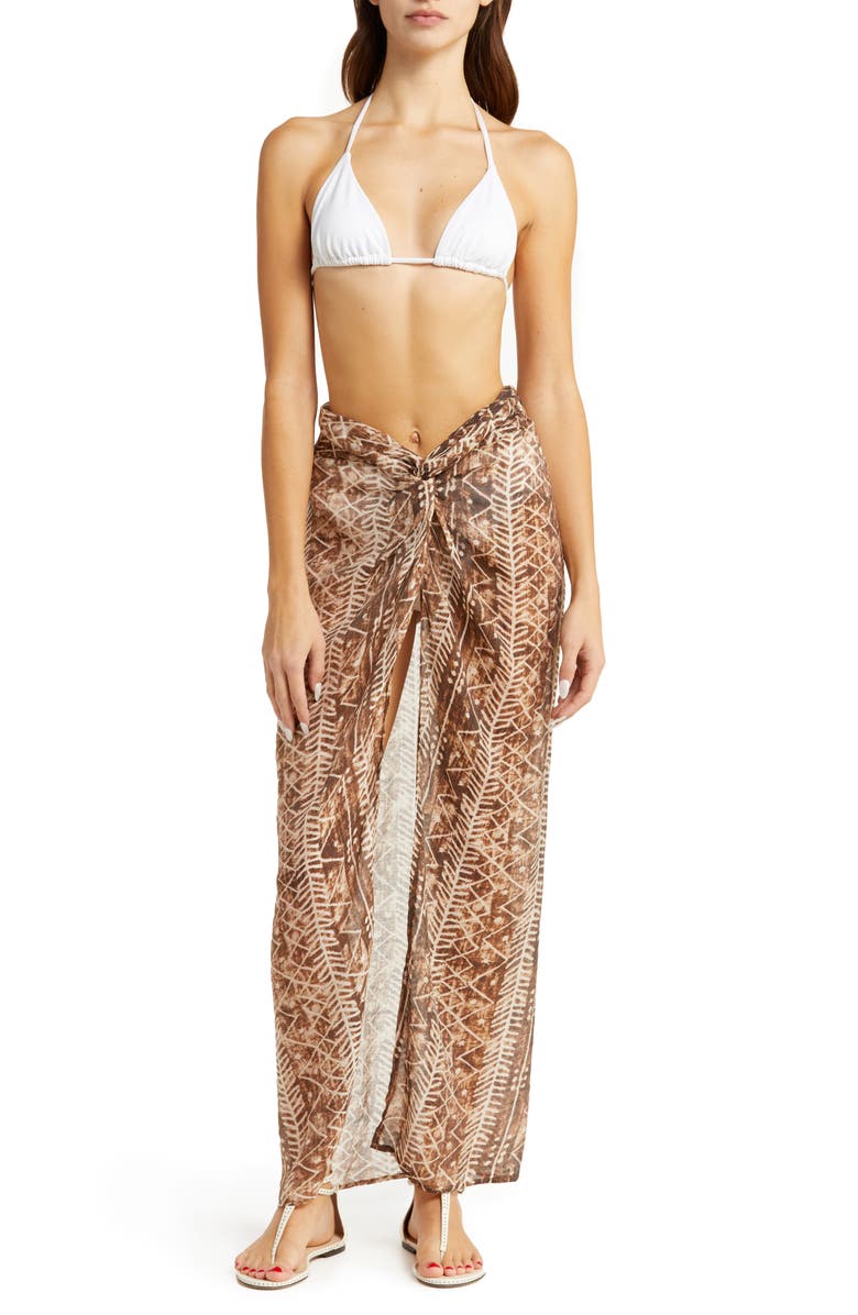 Elan Twist Front Sarong Skirt, Main, color, 