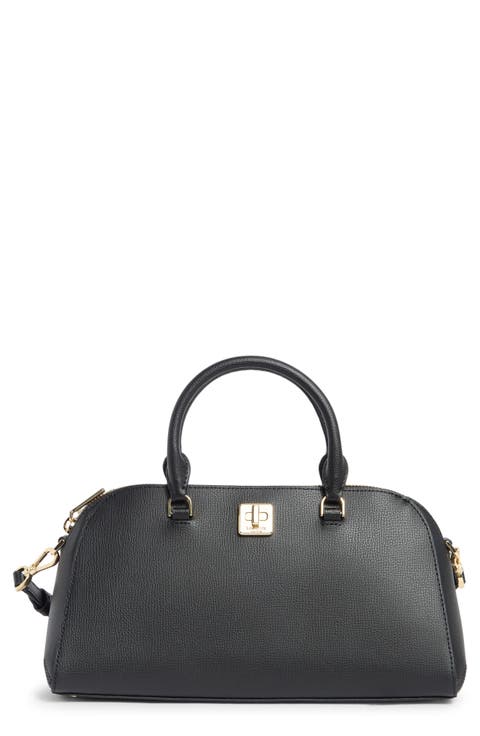 phoebe refined grain leather handbag
