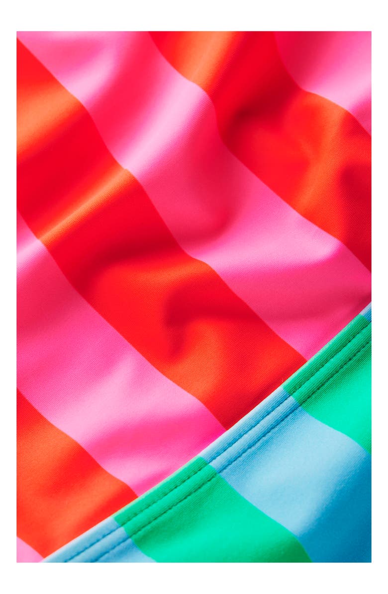 Mini Boden Kids' Cutout One-Piece Swimsuit, Alternate, color, Hotchpotch Stripe