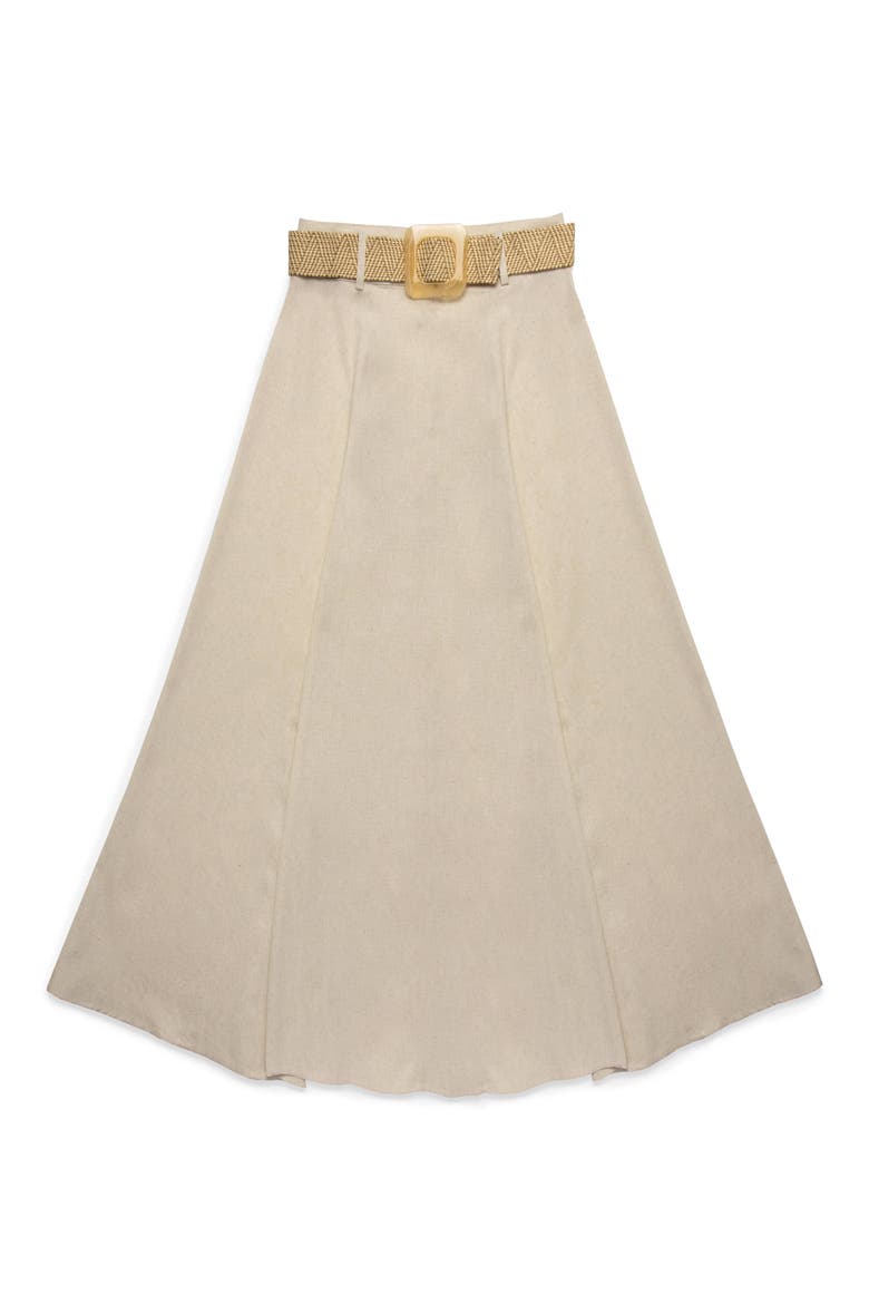 Belted Clouet Linen Blend Maxi Skirt, Alternate, color, LINEN