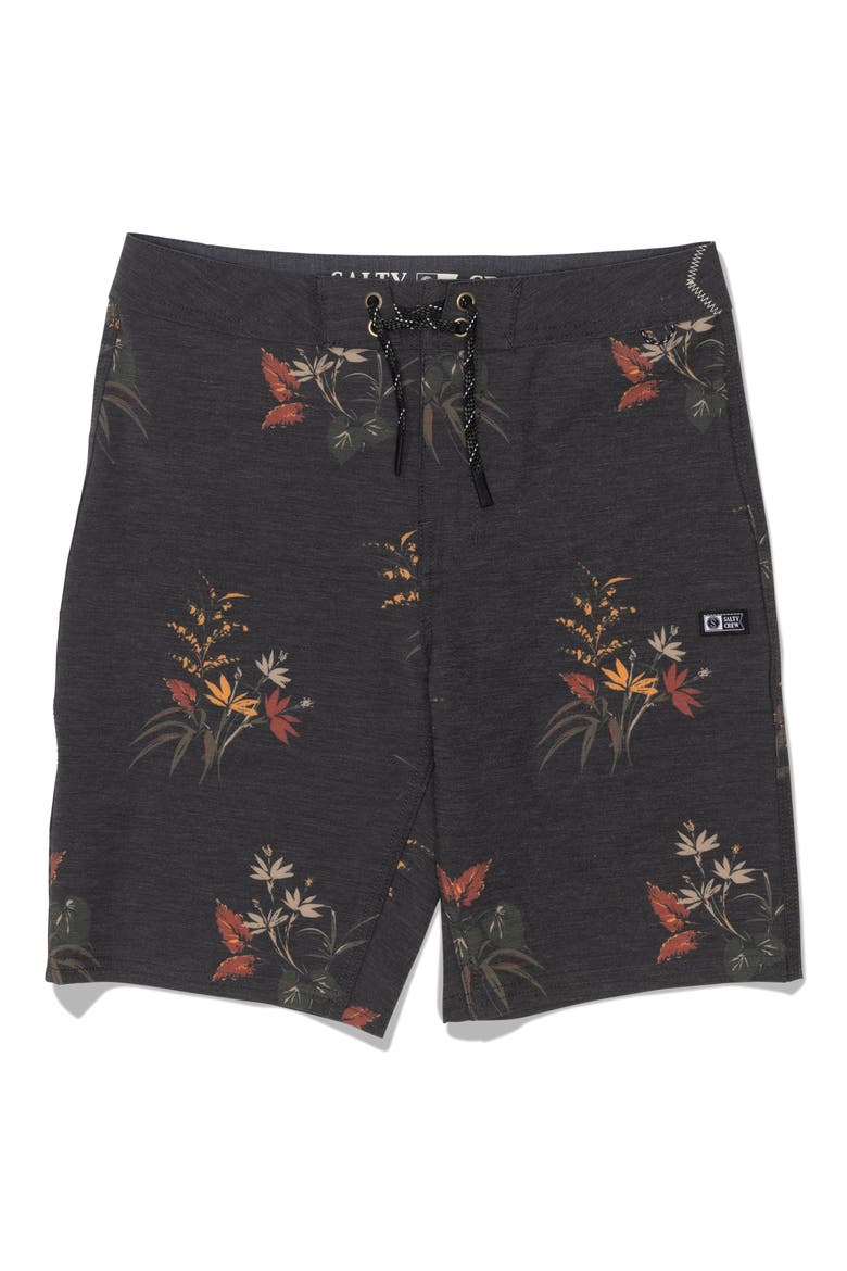 Kids' Crew Board Shorts, Main, color, OFF BLACK