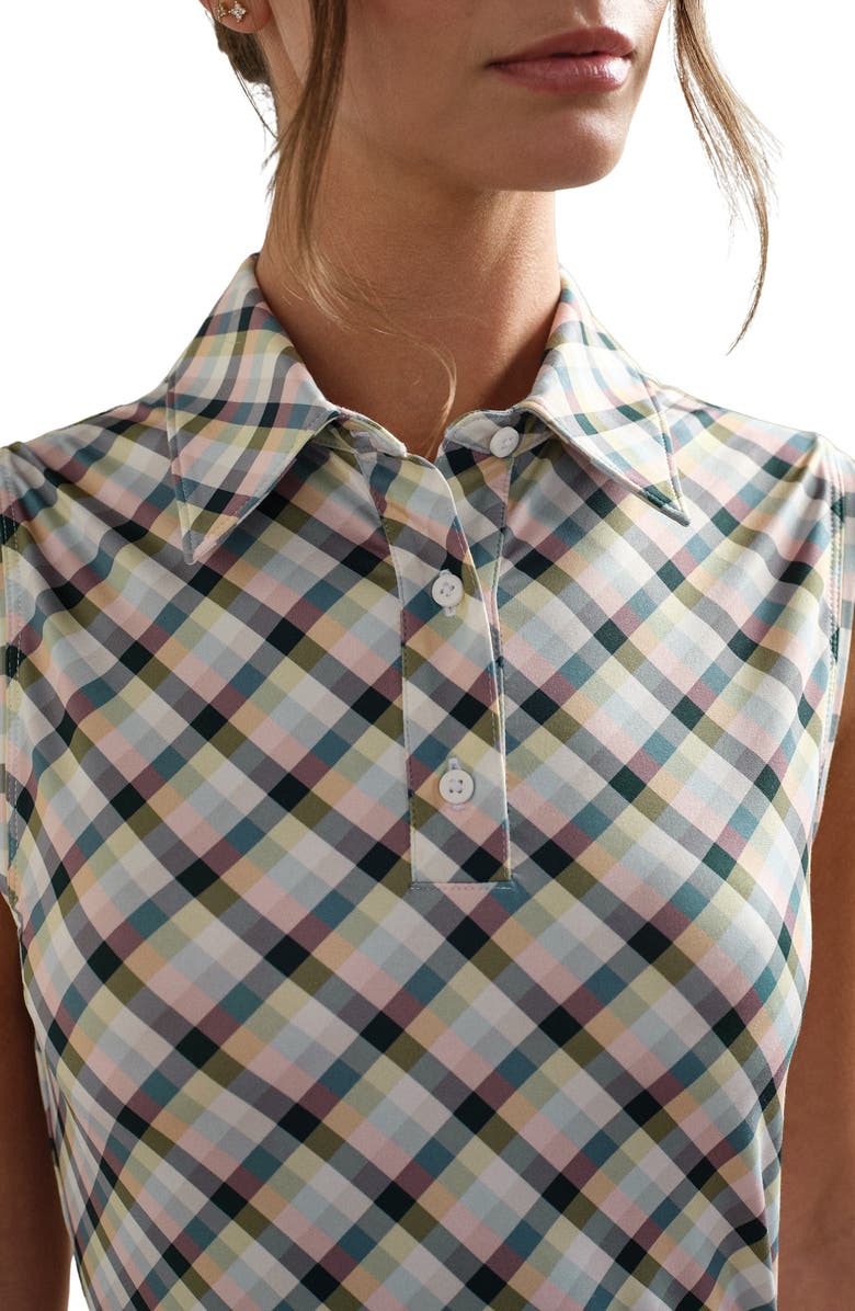 Rhone Course To Court Sleeveless UPF 50+ Polo, Alternate, color, Navy Multi Plaid
