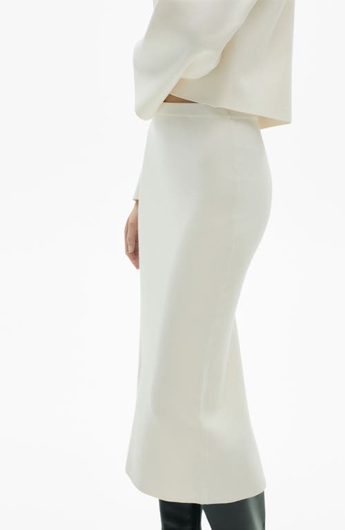 Shop Mango Fine Knit Midi Skirt In Ecru
