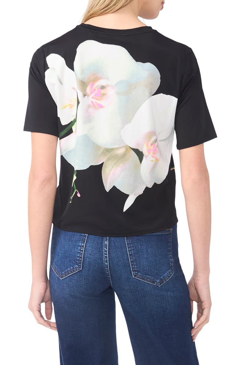 Ted Baker Floral Knit Top, Alternate, color, Rich Black