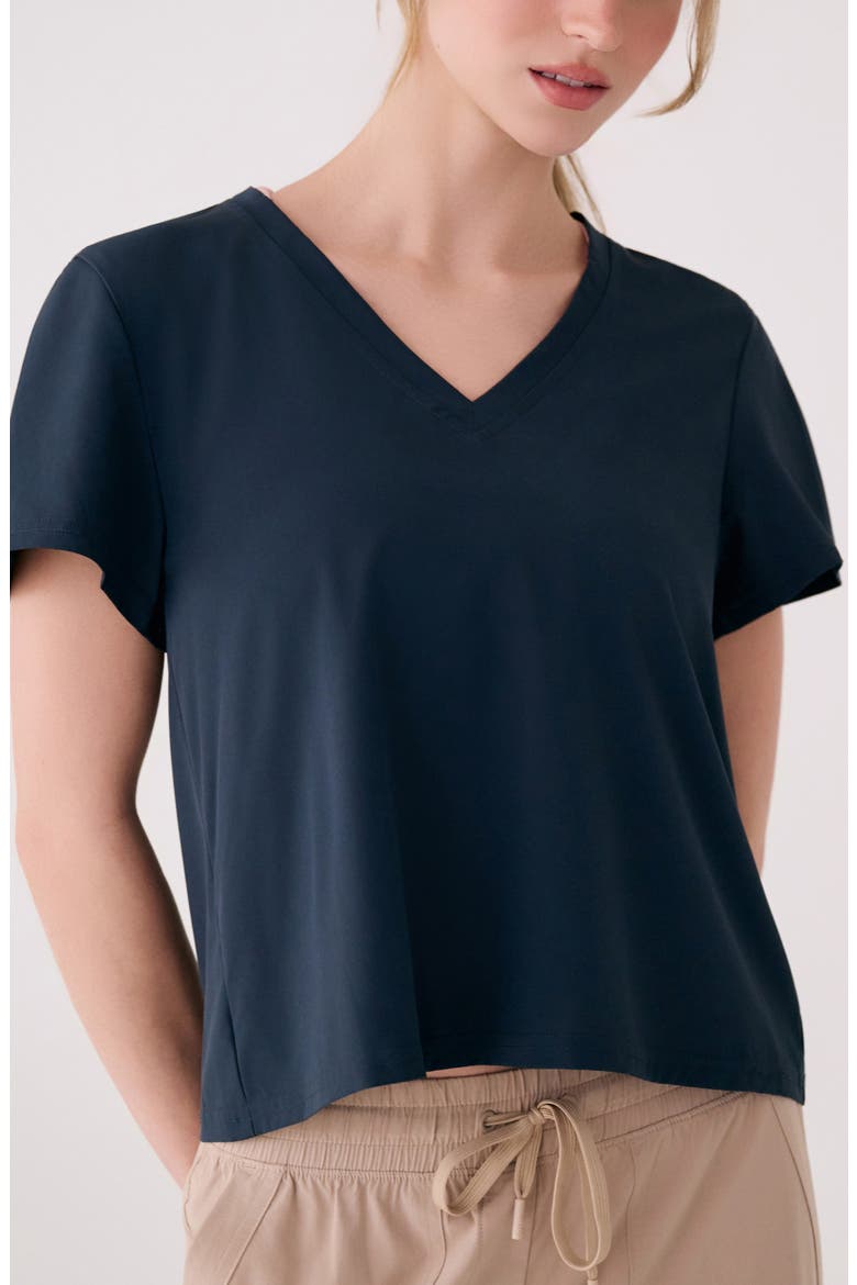 Olivie V-Neck Top, Main, color, OUTERSPACE