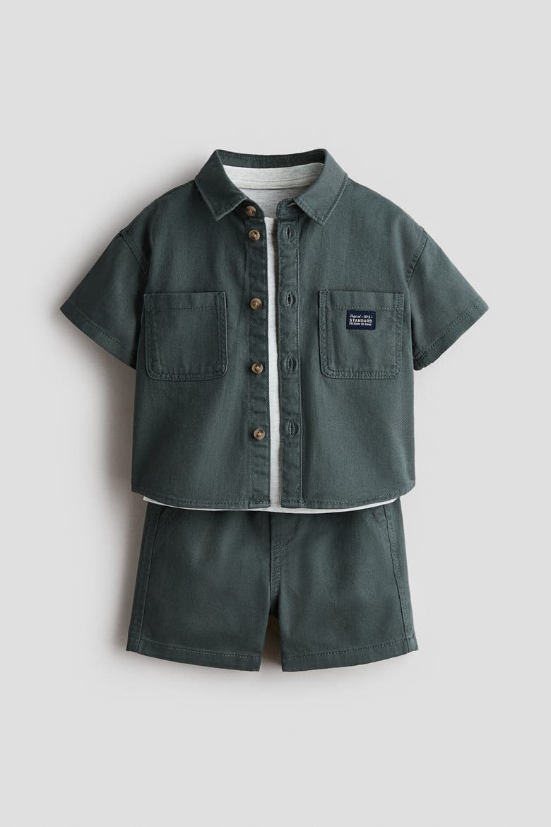 3-piece Cotton Set, Alternate, color, Dark green