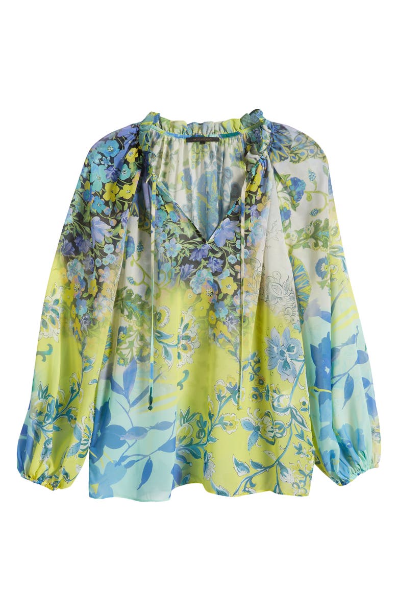 KOBI HALPERIN Tina Floral Print Tie Neck Blouse, Alternate, color,