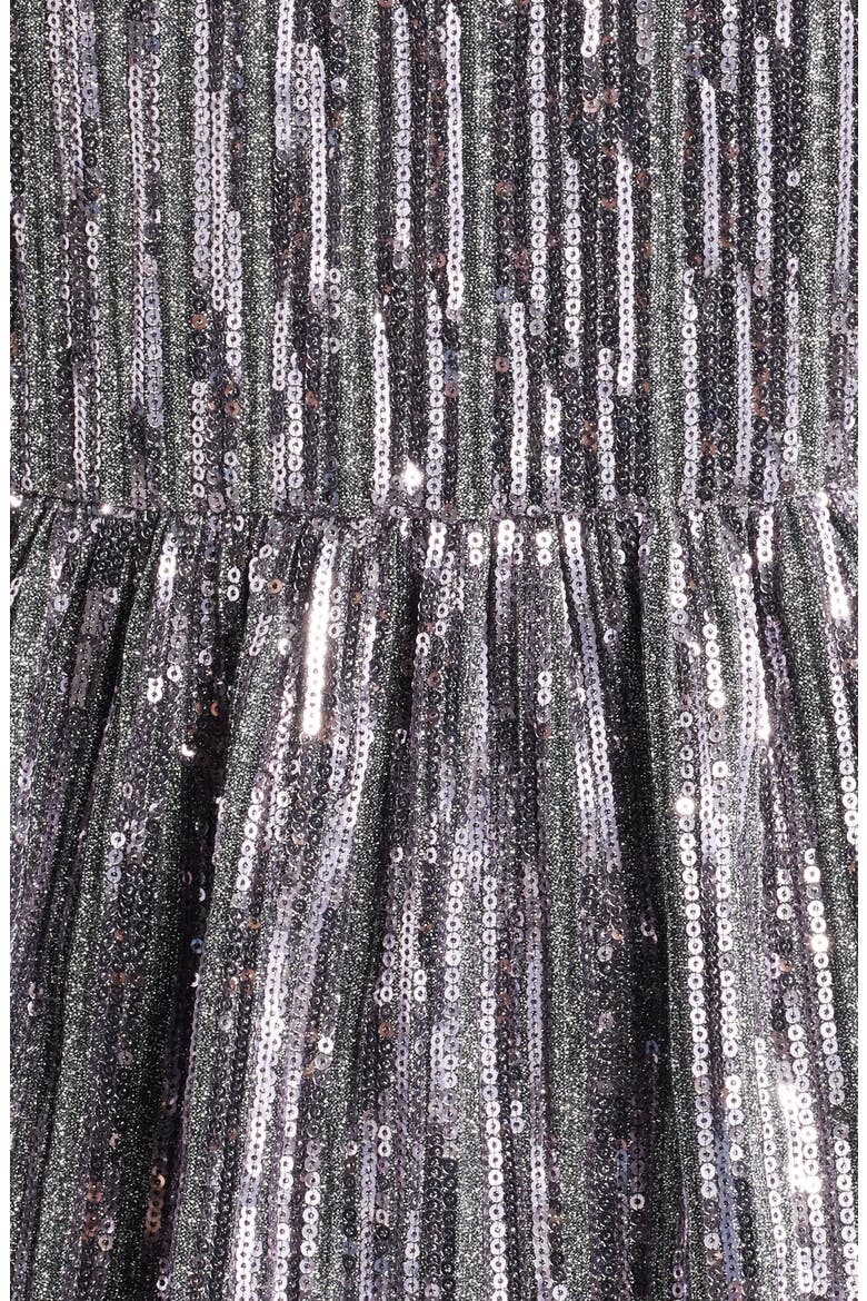 Sequin Tiered Cocktail Dress, Alternate, color, SILVER