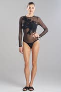 Natori Mesh Sequin Emblished Bodysuit
