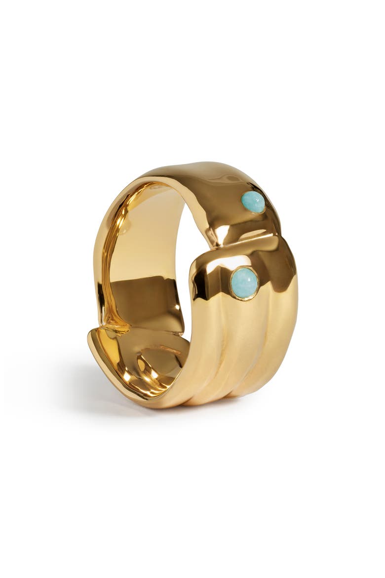 Amaia Stone Bold Ring, Main, color, 18K GOLD VERMEIL / AMAZONITE