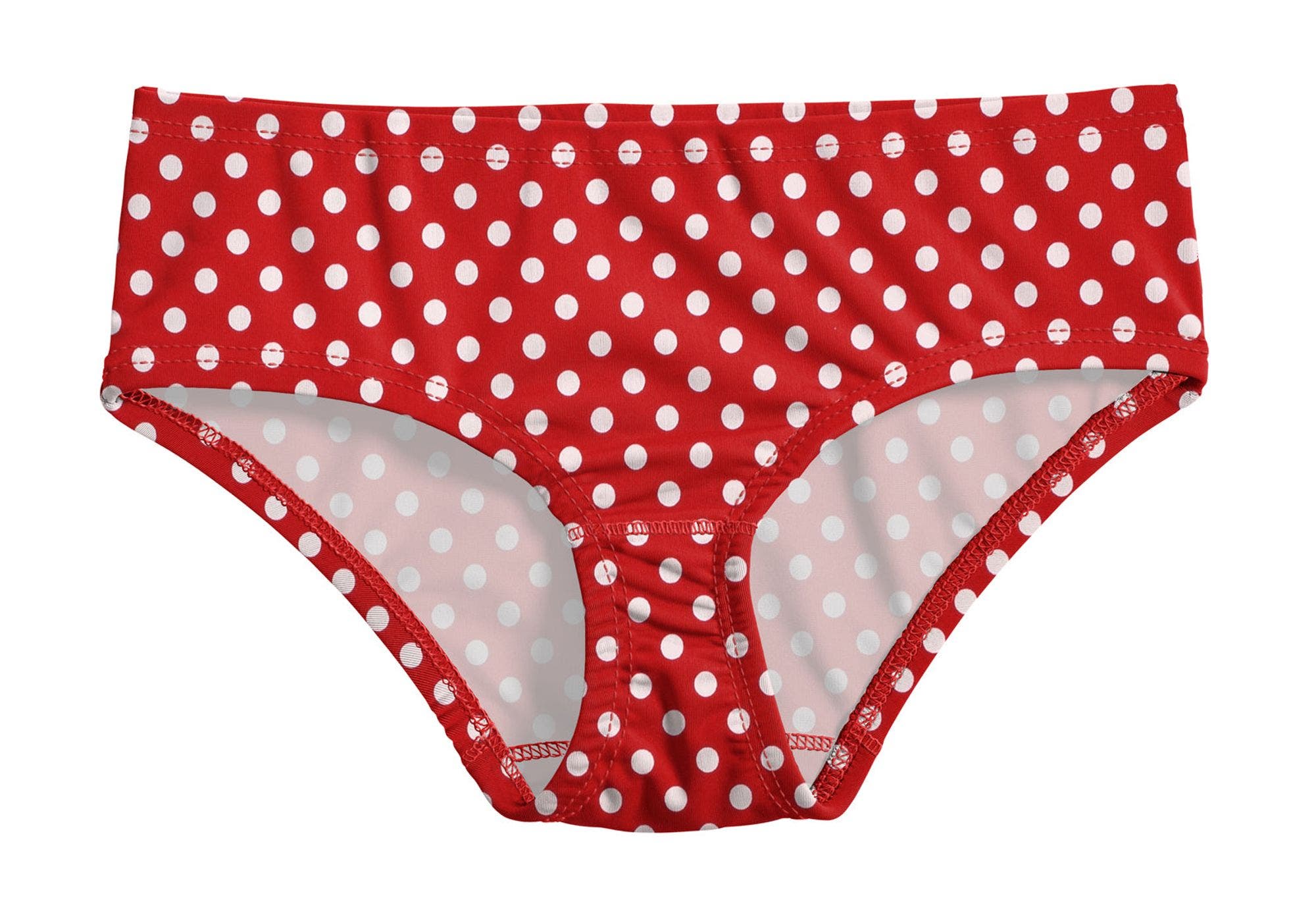 Red w- White Polka Dot
