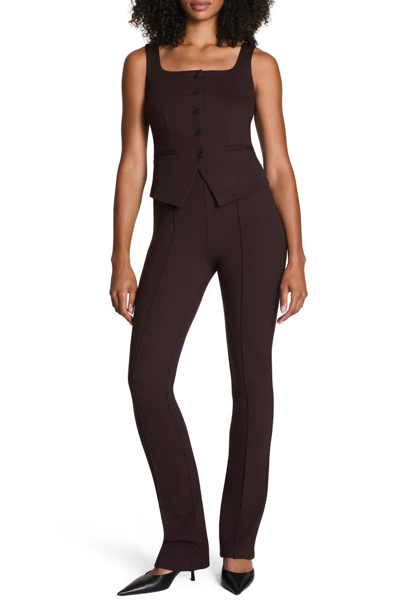 SPANX<sup>®</sup> Ponte Button-Up Vest, Alternate, color, Truffle Brown
