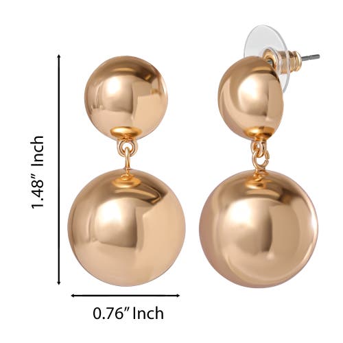 Jessica Simpson Double Ball Drop Earrings In Gold