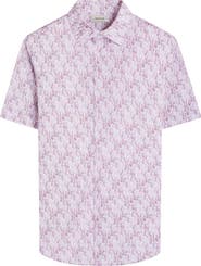 Bugatchi Miles OoohCotton® Pineapple Print Short Sleeve Button-Up Shirt