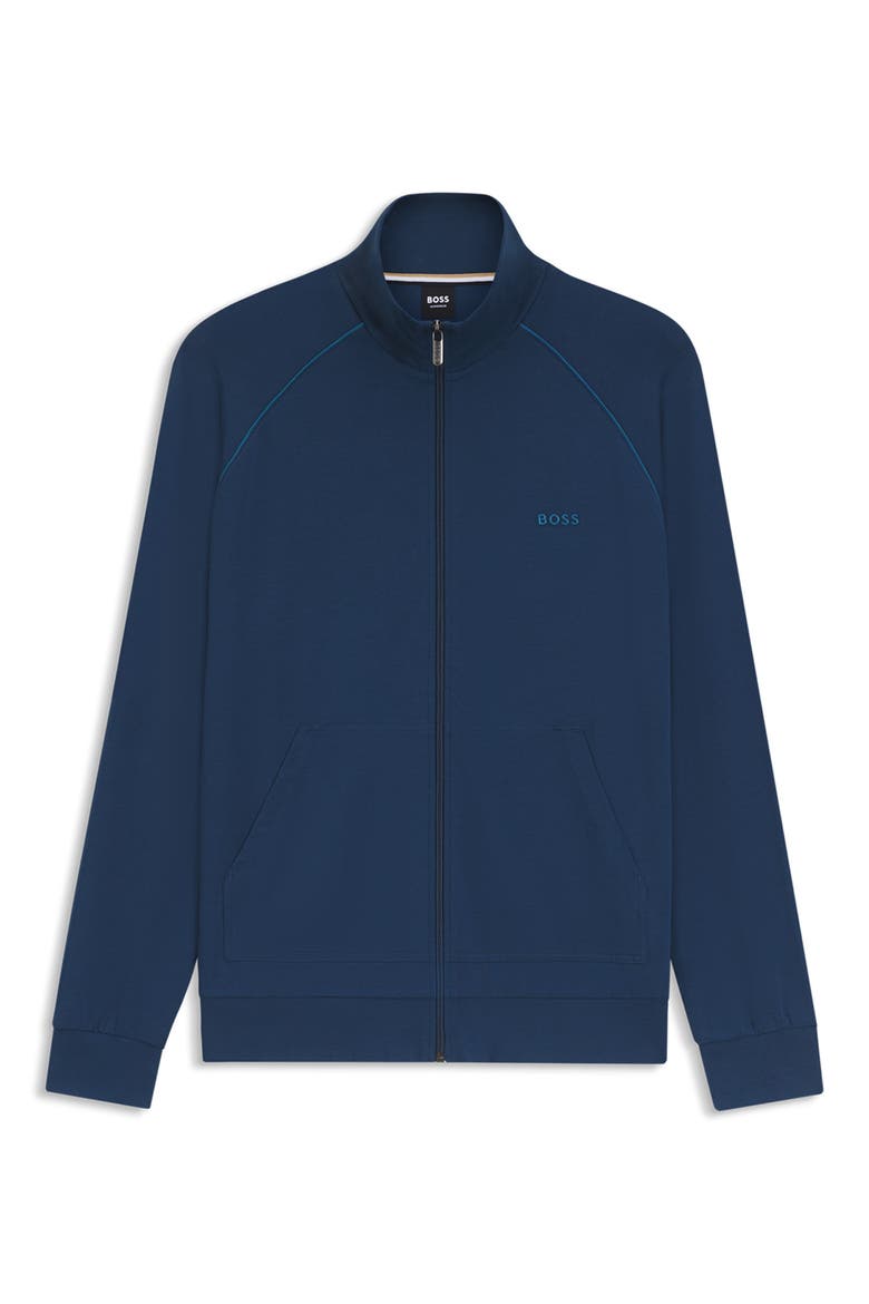 Mix Match Stretch Cotton Lounge Jacket, Alternate, color, OPEN BLUE