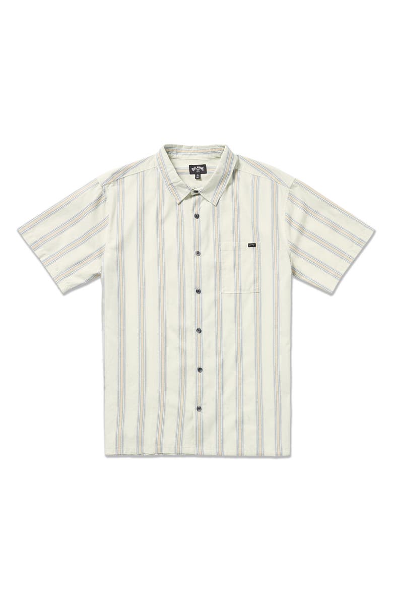 Billabong Sundays Jacquard Short Sleeve Button-Up Shirt, Alternate, color, Silver