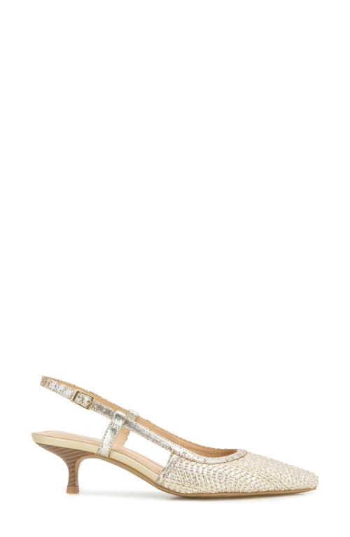 Reaction Kenneth Cole Maggie Kitten Heel Slingback Pump In Natural/gold Raffia