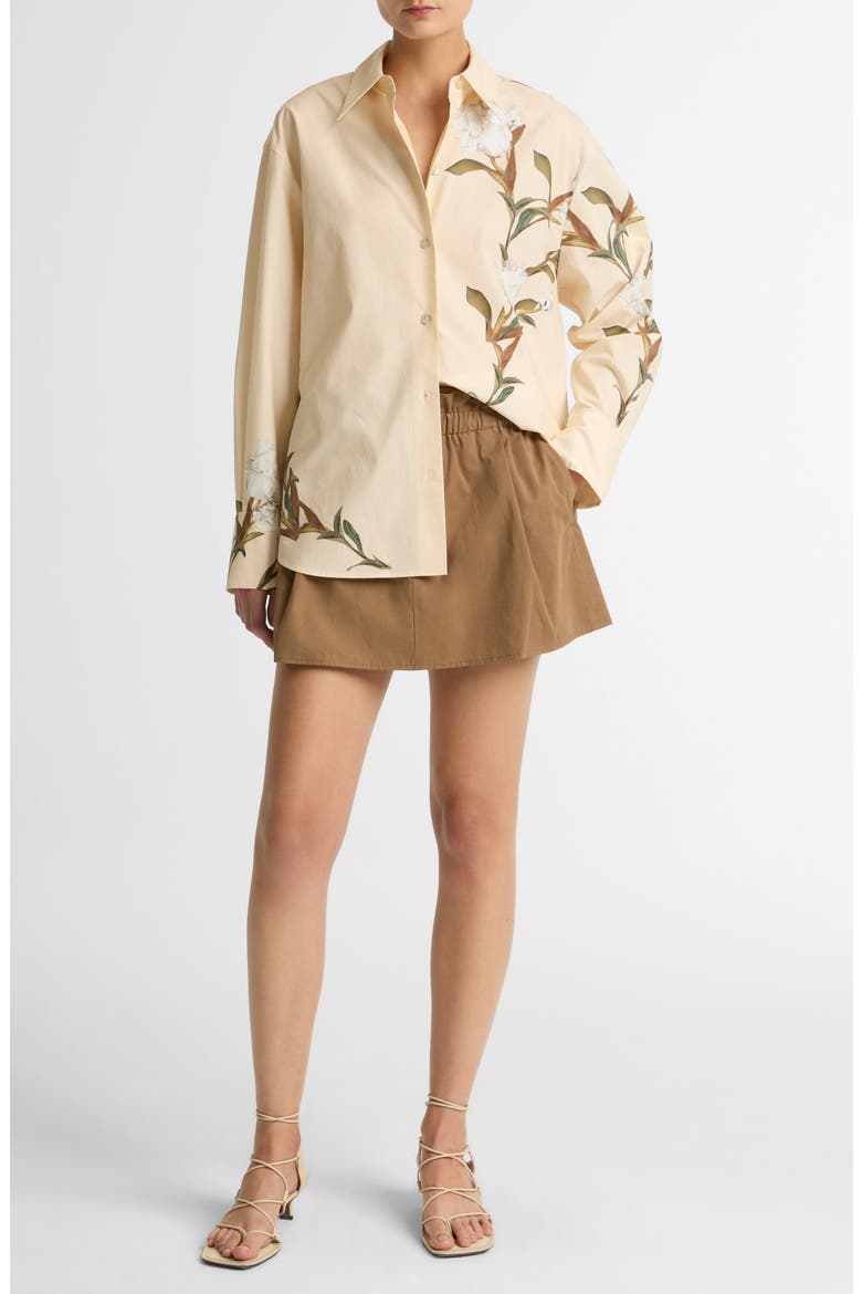 Iris Print Shirt, Alternate, color, ECRU