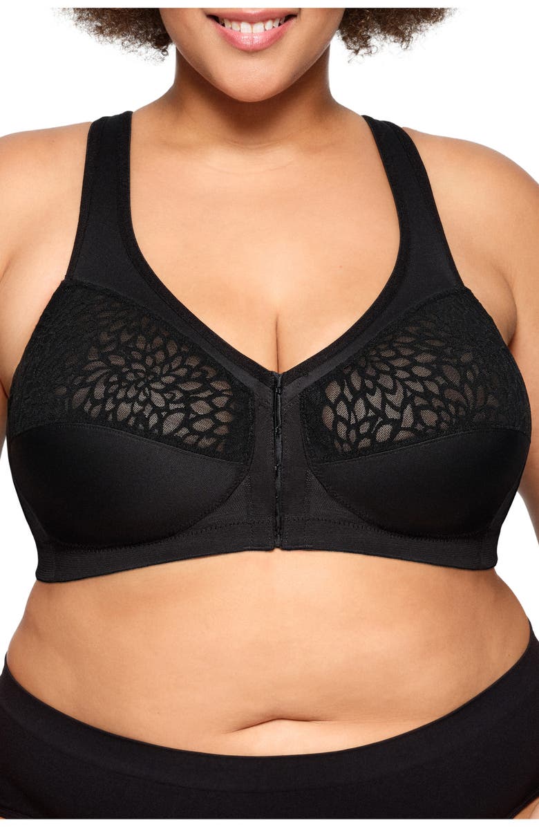 Glamorise MagicLift Racerback Bra, Main, color, Black