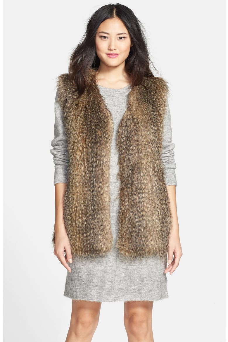 Faux Fur Vest, Main, color, MULTI