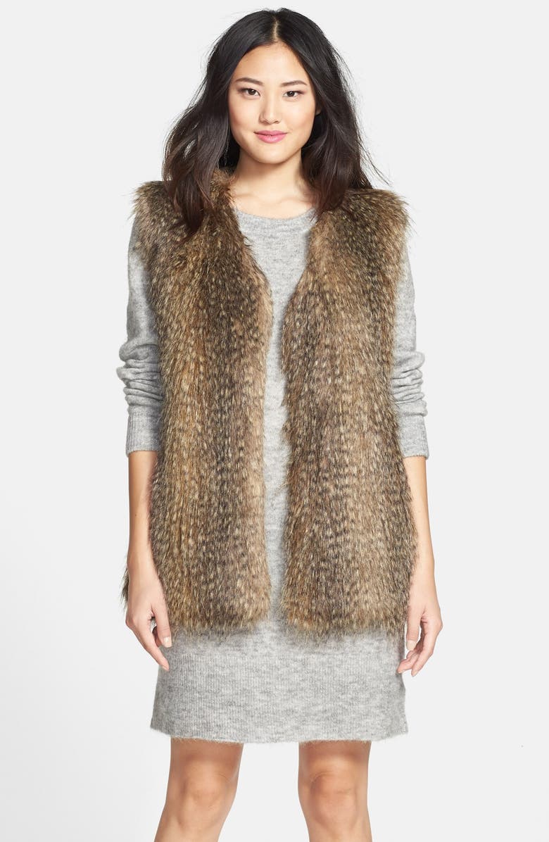 Via Spiga Faux Fur Vest, Main, color, 
