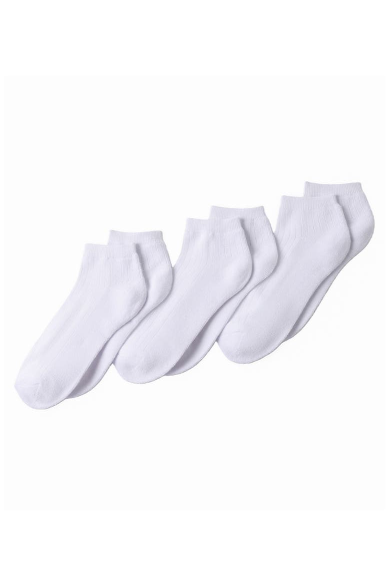 3-Pack Soft Viscose Half Cushion Quarter Socks, Main, color, White