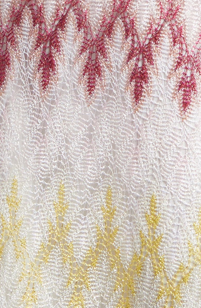 Missoni Metallic Zigzag Raschel Knit Minidress, Alternate, color, Multicolor On White Base