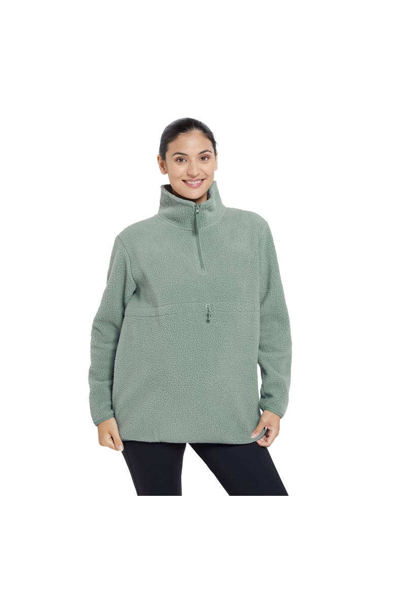Cosy Fleece Half Zip Maternity Fleece Top, Alternate, color, Green